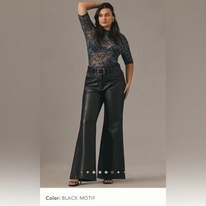 The Naomi Wide Leg Flare Pants by Maeve: Faux Leather Edition